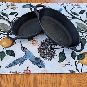 Cast Iron Oval Au Gratin Mini Pans - Black